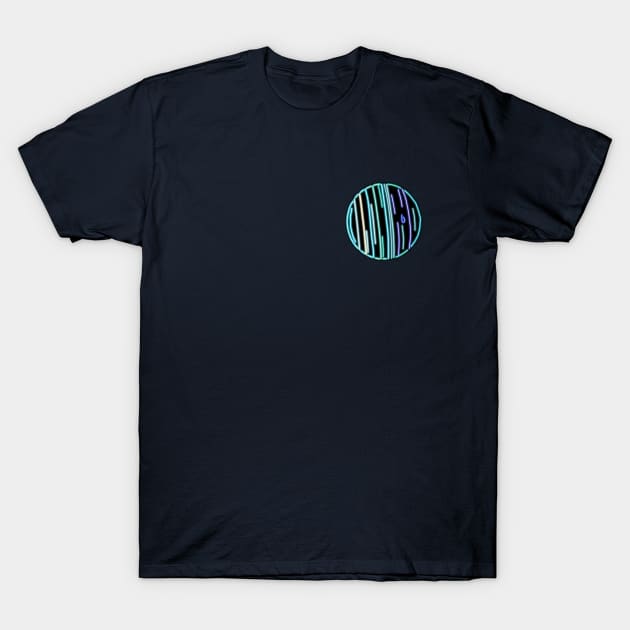 Electric Solar System Neon Uranus Top Left T-Shirt by gkillerb